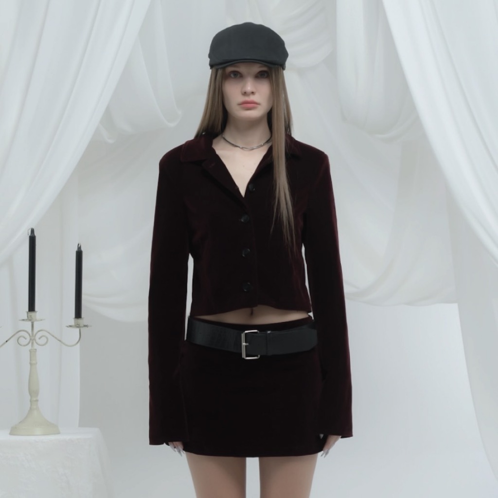 LEINNUS - Velvet Set with Leather Belt (1 color)