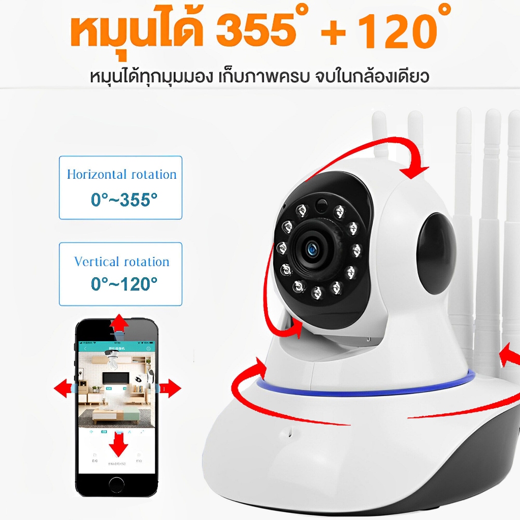 กล้องวงจรปิดไร้สาย กล้องวงจรปิด V380 Pro รุ่นใหม่ความชัดมาก ล้านพิกเซล Wifi Wirless IP camera กล้องรักษาความปลอดภัย