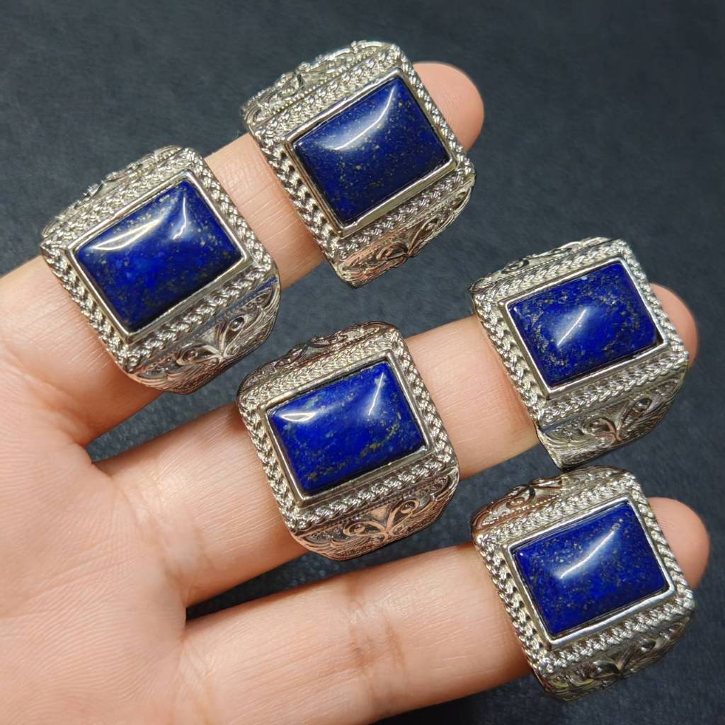 แหวนทรงชาย หินลาพิส ลาซูลี (Lapis Lazuli) ฟรีไซส์