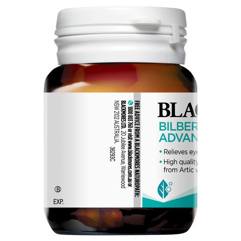 Blackmores Bilberry Eye Support Advanced /แบล็คมอร์บำรุงสายตา บิลเบอร์รี่ ลดสายตาเมื่อยล่าพร่ามัว (30 Tablet) - รูปที่ 3