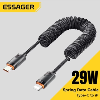 Essager 100W C/A to Type-C C to L สายข้อมูลสปริง for xiaomi huawei