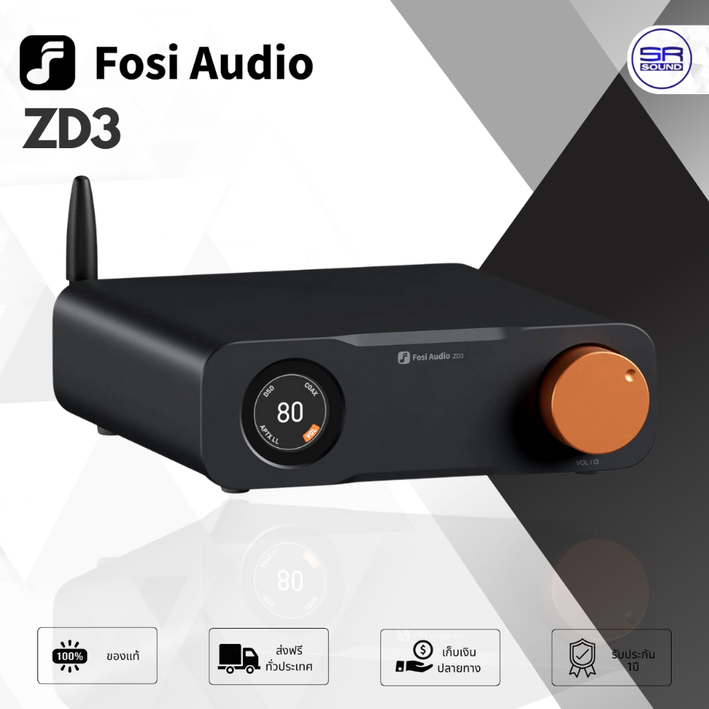 FOSI AUDIO ZD3 Fully Balanced DAC ชิป Sabre ES9039Q2M เปลี่ยน Op-Amp ได้