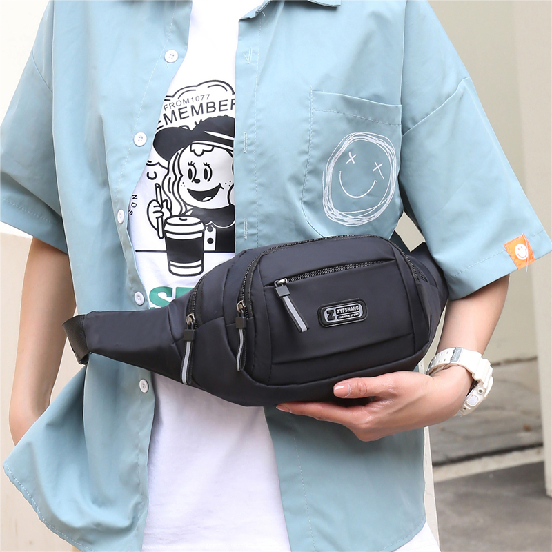 กระเป๋าคาดเอว คาดอก Waist Bag Crossbody กันน้ำ ผ้าไนลอน จุของได้เยอะ พร้อมส่งในไทย  B-013