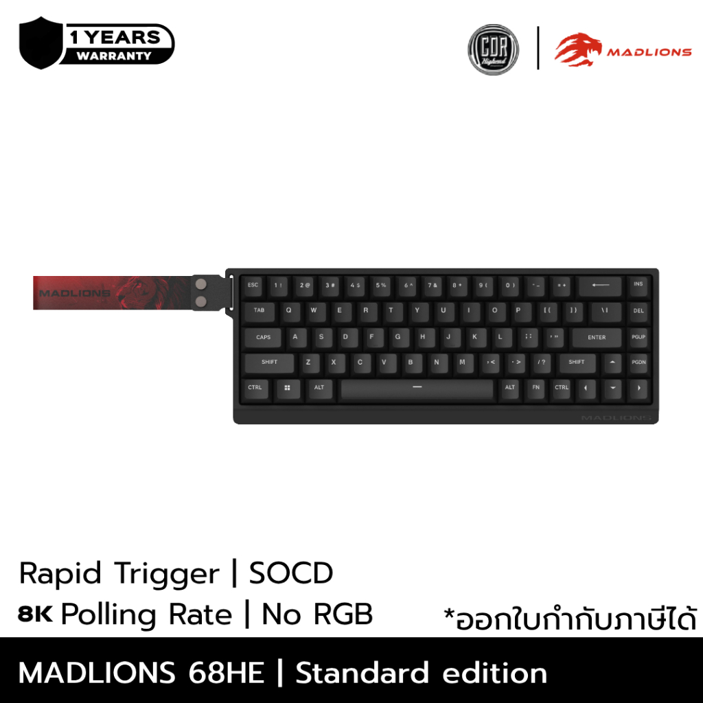 MADLIONS MAD 68HE Standard edition Magnetic Keyboard 68 Keys, Compact Layout | SOCD , Rapid Trigger 