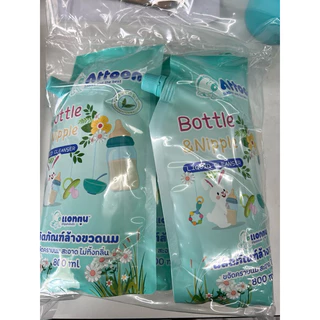 Attoon แอทตูน ผลิตภัณฑ์ล้างขวดนม น้ำยาล้างขวดนม ถุงเติม ขนาด 800 ml. **แพ๊ค 3 ถุง**