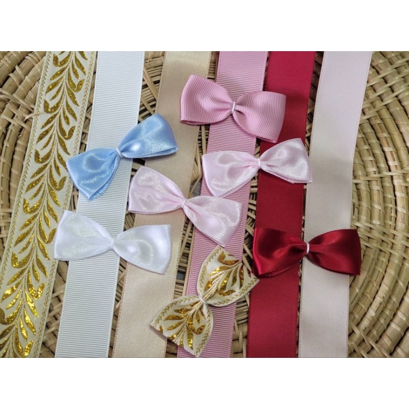 สายริบบิ้นพร้อมโบว์สำหรับมาลัย 1คู่ แจ้งสีทางข้อความ