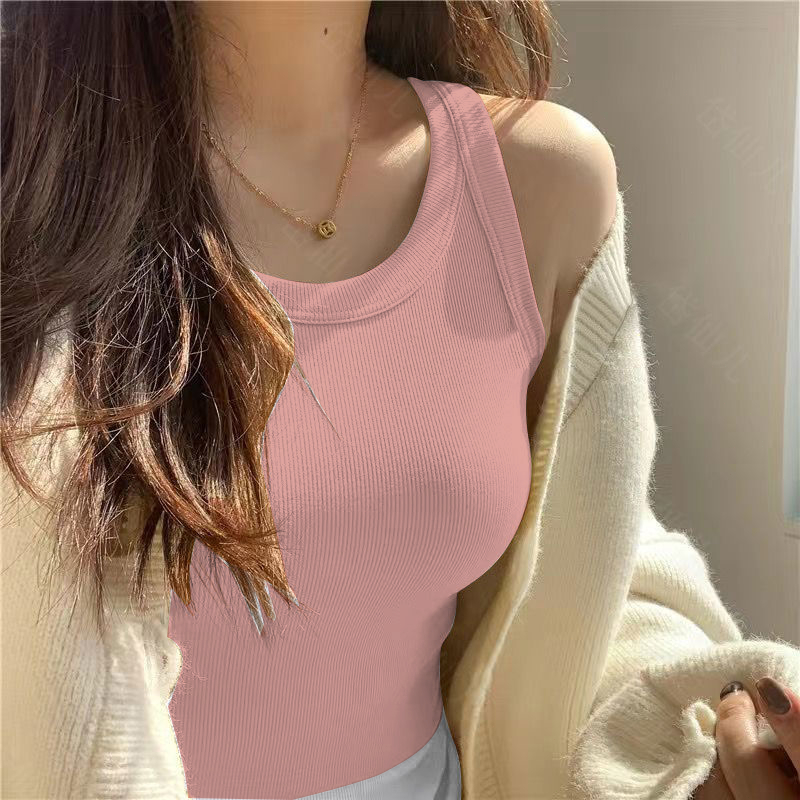 เสื้อกล้ามมีบราในตัว สะดวกมากไม่ต้องใส่เสื้อใน กันโป๊พร้อมส่ง