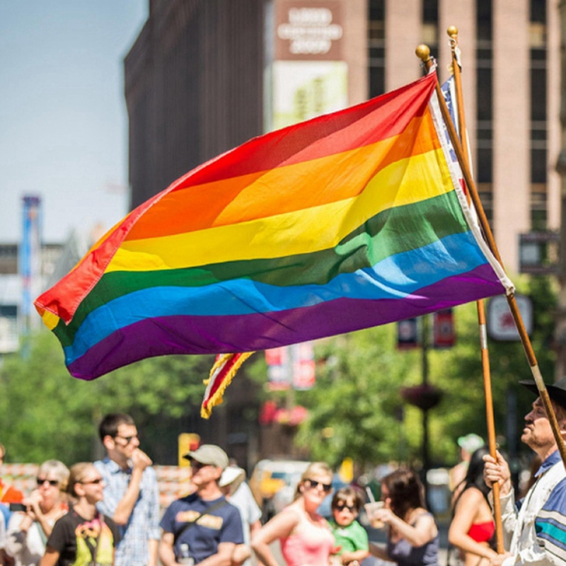 ธง หลากหลายทางเพศ LGBT ธงมือถือ ธงสีรุ้ง ธงสายรุ้ง lgbt Flag สีรุ้ง Pride Month