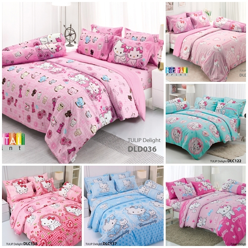 ผ้าปูที่นอน TULIP Delight ทิวลิป ดีไลท์ ขนาด 3.5 5 6 ฟุต Chamrmy Kitty DLC122 DLC123 DLC137 DLC138 DLD036 DLD037