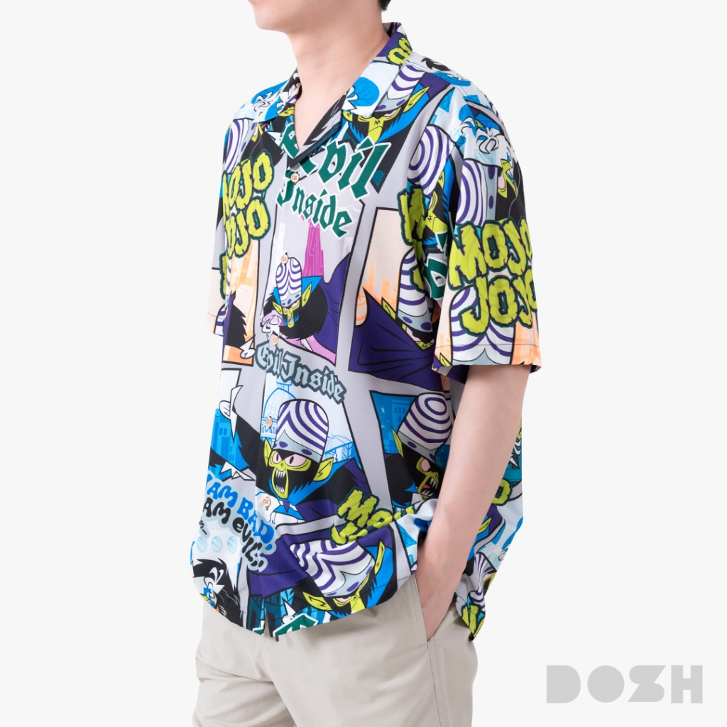 DOSH MEN’S HAWAII POWERPUFF GIRLS เสื้อเชิ้ตฮาวาย DPGMS5000-VI (S-XL)