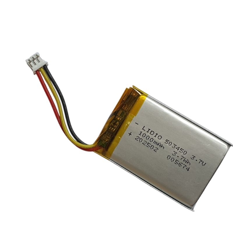 แบตเตอรี่ 503450 1000mAh 3.7v แบตเตอรี่กล้อง แบตกล้อง MP3 MP4 GPS แบตลำโพง Steer 3pin สามสาย