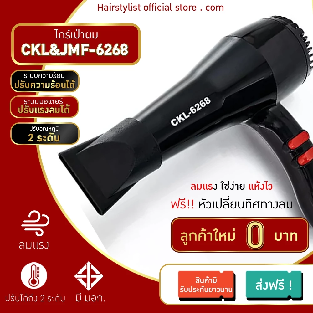 ไดร์จัดแต่งทรงผม รุ่น 6268 / PAE3012 คละสี