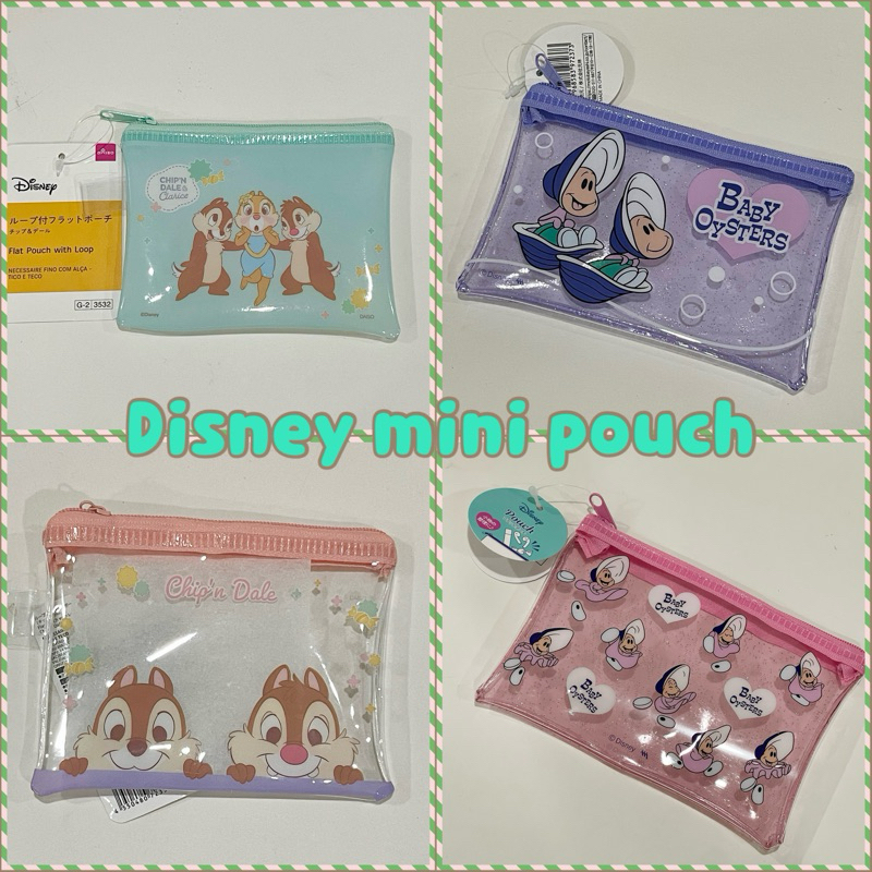 A11🇯🇵มาแรง Baby oysters, Chip&Dale Pouch Disney ดิสนี่ย์ กระเป๋าตัง กระเป๋าใส่เศษเหรียญของแท้🇯🇵 ของขวัญปีใหม่ วันเกิด