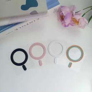แผ่นแม่เหล็กติดหลังมือถือ พร้อมตัววัดเคสในตัว ติดแล้วมีสไตร์เรียบง่าย