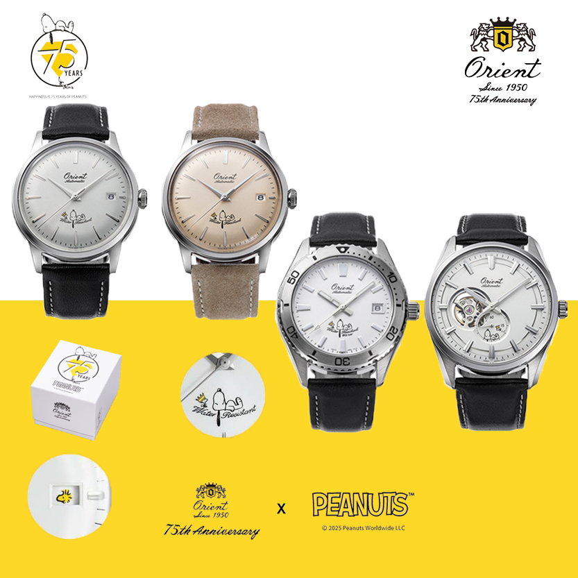 Orient x Peanuts 75th Anniversary รุ่น RA-AC0M16S/RA-AC0M17G/RA-AC0Q08S/RA-AR0011S