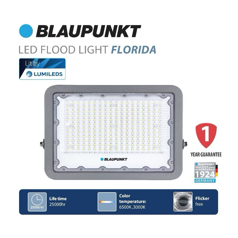 BLAUPUNKT โคมฟลัดไลท์ โคมสปอร์ตไลท์  มีขนาด 30W 50W 100W  200W LED FLOODLIGHT รุ่น FLORIDA SERIES