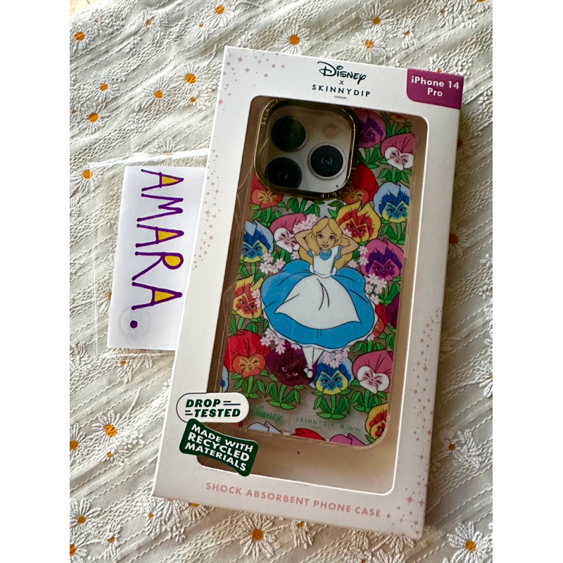 รุ่น14Proมือสอง Disney x Skinnydip Alice in Wonderland Flowerbed Case(ลิขสิทธิ์แท้ 100%)