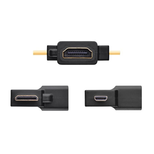 UGREEN 20144 หัวปลั๊กแปลงสัญญาณ จาก Mini HDMI และ Micro HDMI ไปเป็น HDMI ตัวเมีย (สีดำ)
