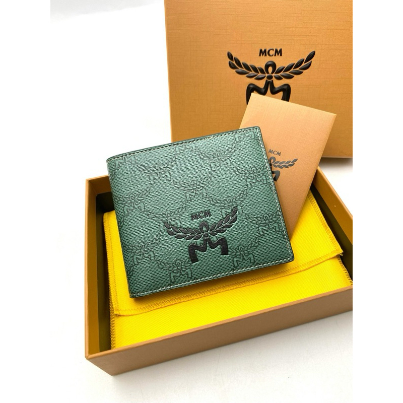 พร้อมส่ง 🔥Sale 6599🔥 กระเป๋าสตางค์ ผู้ชาย mcm มีช่องใส่เหรียญ พกพาสะดวกมาก ขนาด : 10.5x9 ซม.