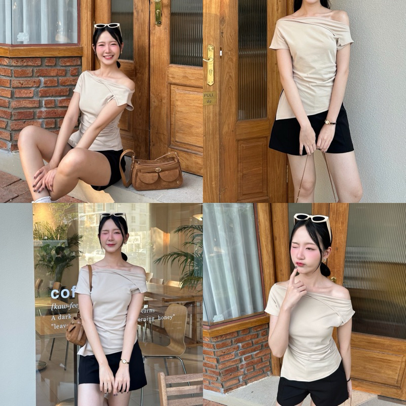 AGLEAMIN3011 | Sydney top เสื้อแขนสั้นเปิดไหล่ - รูปที่ 2