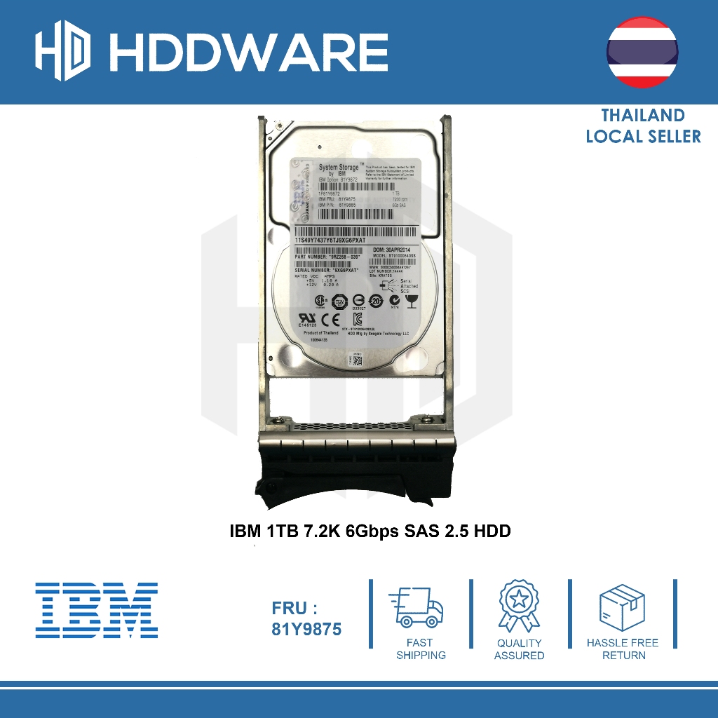 IBM 1TB 7.2K 6Gbps SAS 2.5 HDD // 81Y9872 // 81Y9875 // 81Y9885