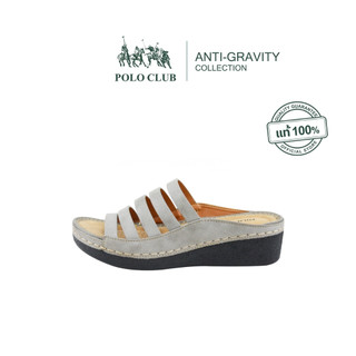 POLO CLUB รองเท้าแตะแบบสวม รุ่น AG-2882 สีเทา | รองเท้าแตะผู้หญิง สูง 2 นิ้ว
