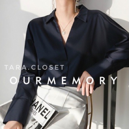 TUM013 NEW SARA เสื้อเชิ้ต แขนยาว คอวีสกัดทรงขีดกันโป๊ ทรงน่ารักมาก แขนยาว เนื้อผ้าซาร่า ใส่สบายมาก งานดี ราคาถูก