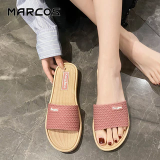 MARCOS รองเท้าแตะผู้หญิง รองเท้าแตะ รองเท้าแตะถักแสนสบาย นุ่มน่าสัมผัส ไม่บาดเท้า.