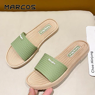 MARCOS รองเท้าแตะผู้หญิง รองเท้าแตะ รองเท้าแตะถักแสนสบาย นุ่มน่าสัมผัส ไม่บาดเท้า.