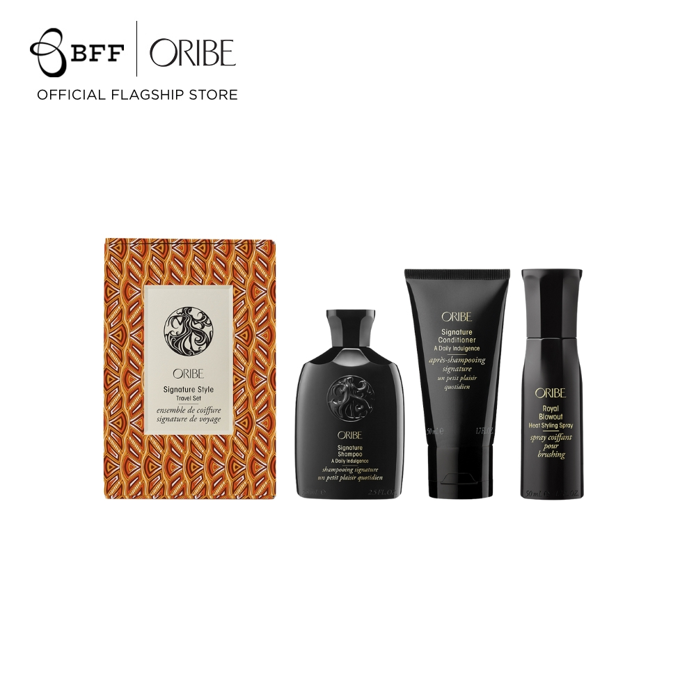 [Holiday Set 2024] Oribe - Signature Style Travel Set (เซตพกพาสำหรับทุกสภาพผม,ผมเงางาม,ผมนุ่มลื่น,ผมสุขภาพดี)