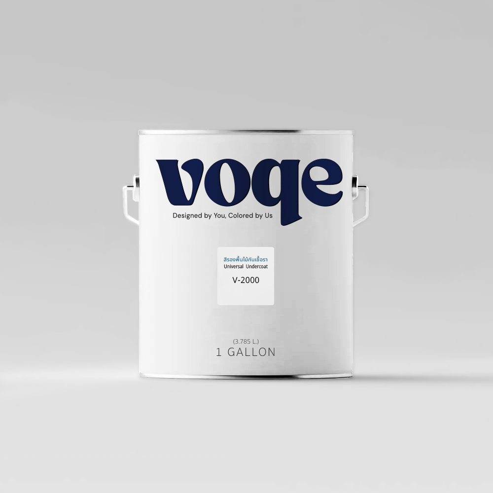 Voqe สีรองพื้นไม้กันเชื้อรา รองพื้นเหล็ก สูตรน้ำมัน สีขาว ขนาด 3.785 ลิตร V-2000