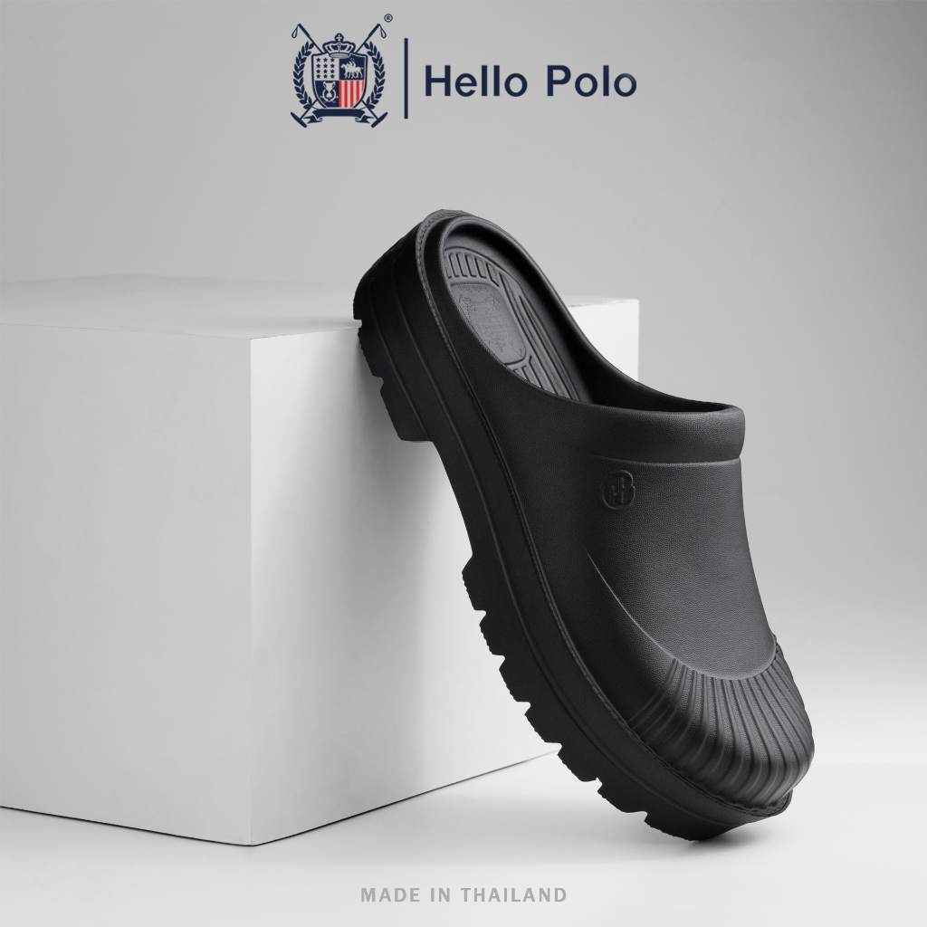 Hello Polo รองเท้าเปิดส้น รองเท้าแตะนุ่ม สําหรับผู้ชาย แฟชั่น ทนต่อการสึกหรอ กันลื่น ส้นหนา 4 ซม นุ่มนวลเหมือนเมฆ HP8045
