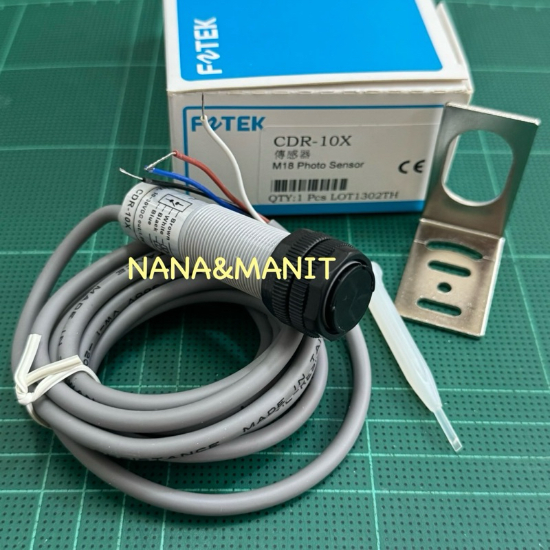 CDR-10X ระยะจับ 10 cm โฟโต้เซ็นเซอร์ หัว 18 mm 4สาย NO NPN + PNP Made in Taiwan งานแท้ พร้อมส่ง🇹🇭