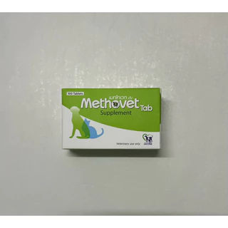 Methovet ลดการเกิด-สลายนิ่ว ปรับค่า pH ของปัสสาวะ ในสุนัขและแมว 100เม็ด แท้