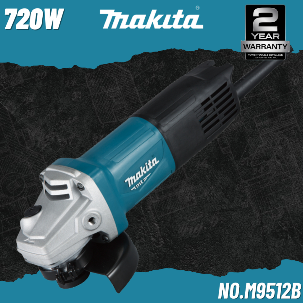 MAKITA เครื่องเจียร์ไฟฟ้า ขนาด 4" 720W สวิตช์ท้าย No.M9512B
