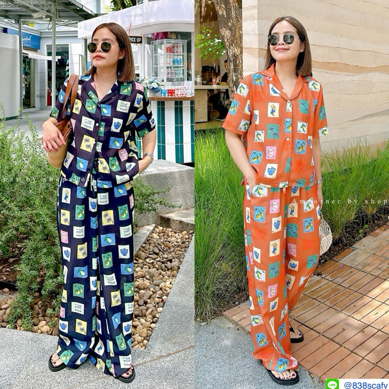 📌ทักก่อนสั่ง📌 ชุดเซท2ชิ้น ลินินผสมคอตตอน เสื้อเชิ้ต อก42“ + กางเกงเอวรูด Amcorner