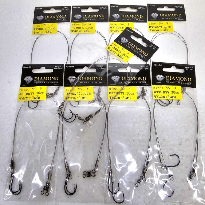 เบ็ดผูกสลิง สำหรับนักล่าฟันคม DIAMOND FISHING LIFE SPIRIT  จำนวน 2 เส้น ต่อชุด