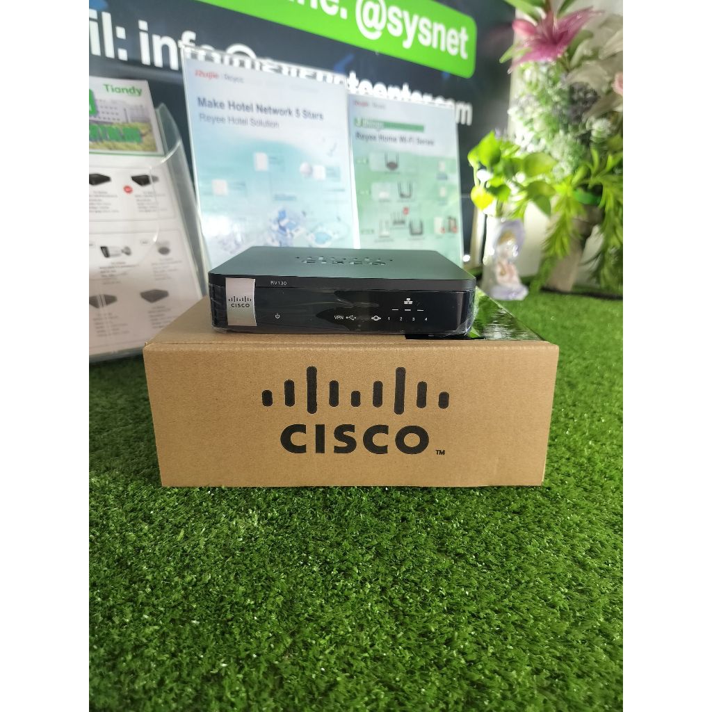 Cisco RV130 Gigabit VPN Router, 4 Port Gigabit,VPN 10 Tunnels รองรับ 4G Modem *ออกใบกำกับภาษีได้*