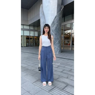🚀ส่งด่วน | Bloom Pants กางเกงกระบอกใหญ่ แต่งจีบ ผ้าสโนว์สลาฟ ยาว 41 นิ้ว