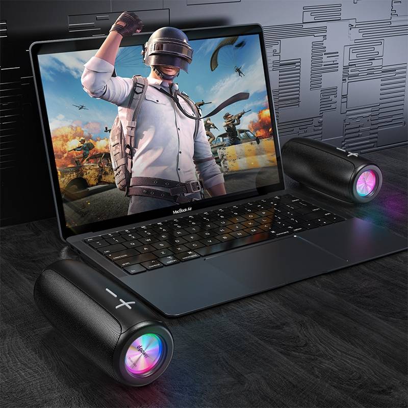 d-power ลำโพงบลูทูธพกพา รุ่น M69 ไฟ RGB light แบตเตอรี่ในตัว1200mAh USB/TF- Card/AUX In3.5mm/BT