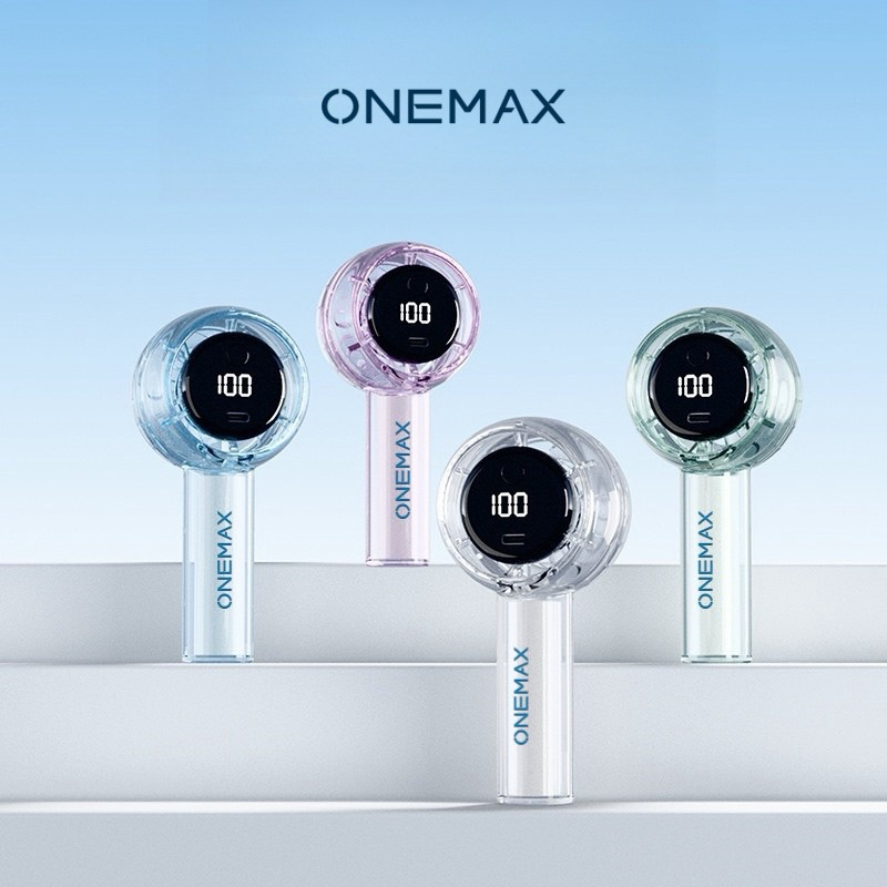 ONEMAX พัดลมมือถือ ปรับได้100ระดับ ไฟเปลี่ยนสีได้ 1200mAh