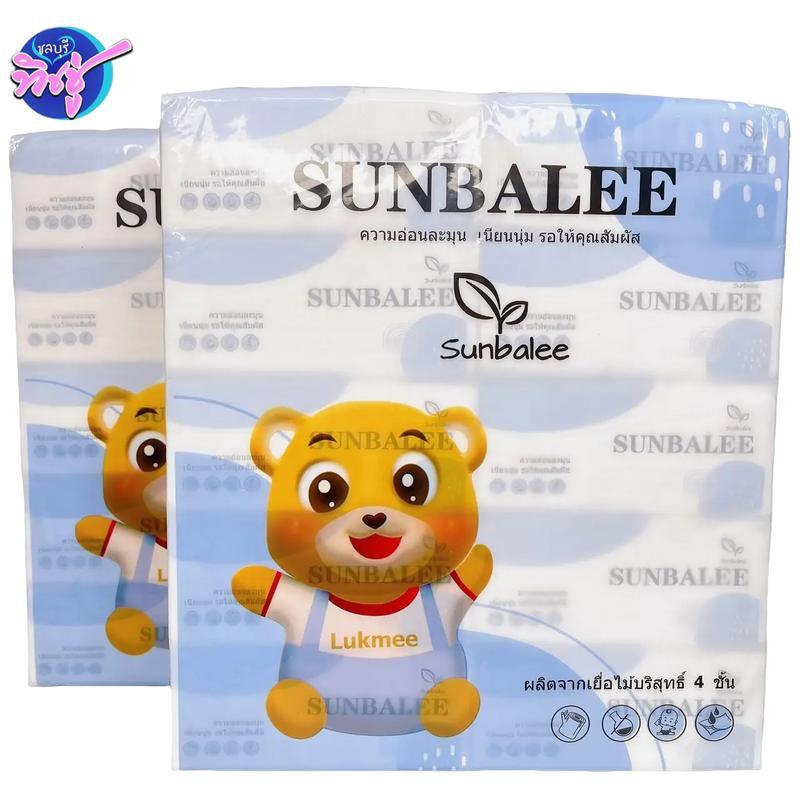 [เซท 2 แพค] sunbalee หมีขาว กระดาษทิชชู่เช็ดหน้า ป๊อปอัพ หนา 4 ชั้น แพค 10ห่อ ห่อ 336แผ่น