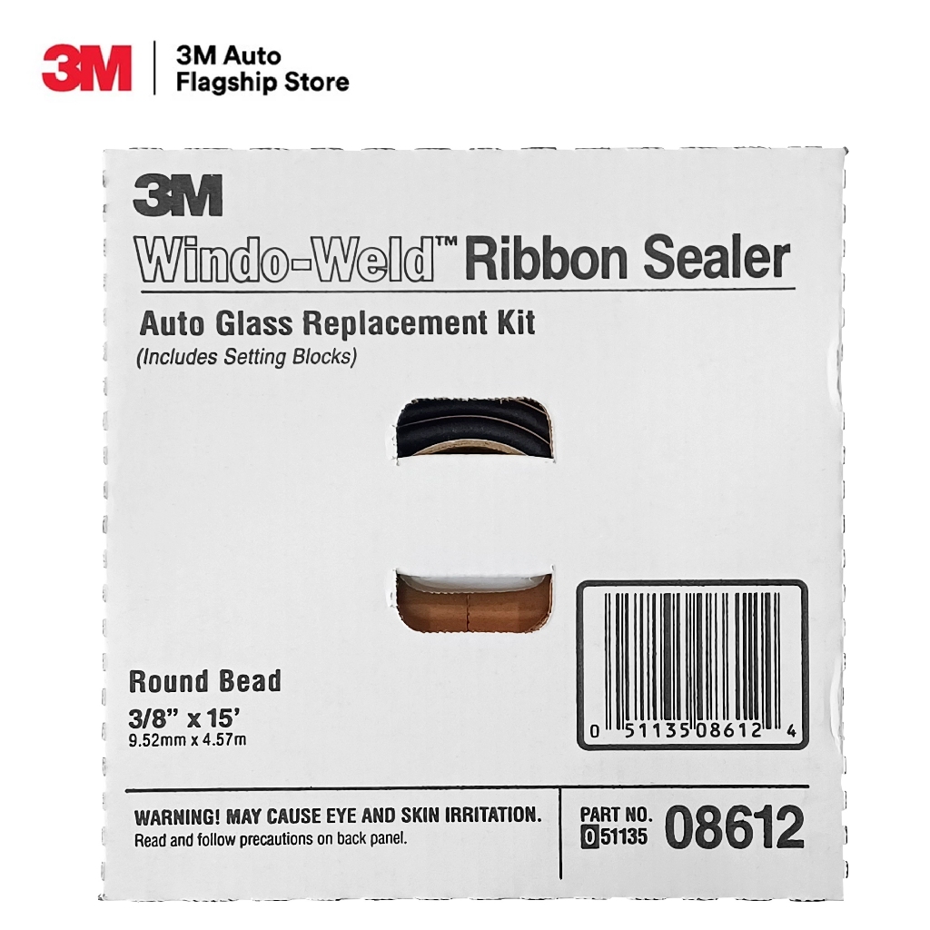 3M 8612 กาวเส้นติดตั้งกระจกรถยนต์  WINDOW-WELD RBSL ขนาด 3/8 Inch x15 ft. Round Ribbon Sealer