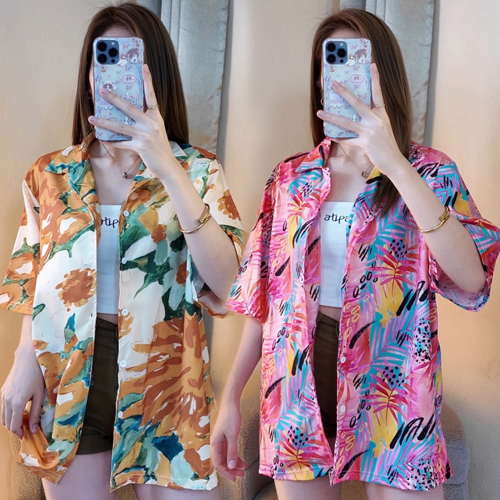 ✨💦เสื้อฮาวาย #จัดส่งเร็ว เสื้อสงกรานต์ รับซัมเมอร์สีสันสดใสลายสุดฮิต เชิ้ตฮาวาย 🌻🌼🌷