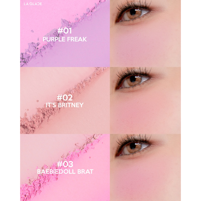 บลัชฝุ่นลากลาส La Glace POWDER BLUSH 2สีใน1ตลับ แถมฟรีแปรงและพัฟขน ราคา ถูกที่สุด ดีลบีเคเค แกลเลอรีภาพที่ 4