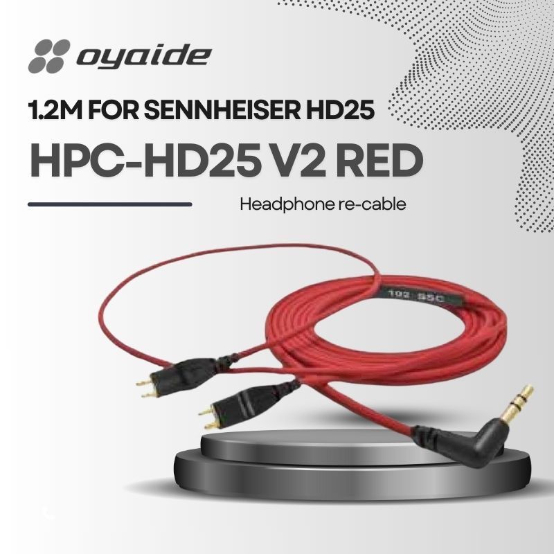 OYAIDE HPC-HD25 V2 Red 1.2m headphone replacement cable for SENNHEISER HD25.