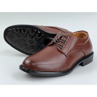 รองเท้าลูกเสือ รองเท้าสีน้ำตาล ไซส์ 39-45 รุ่นผูกเชือก 5 รู