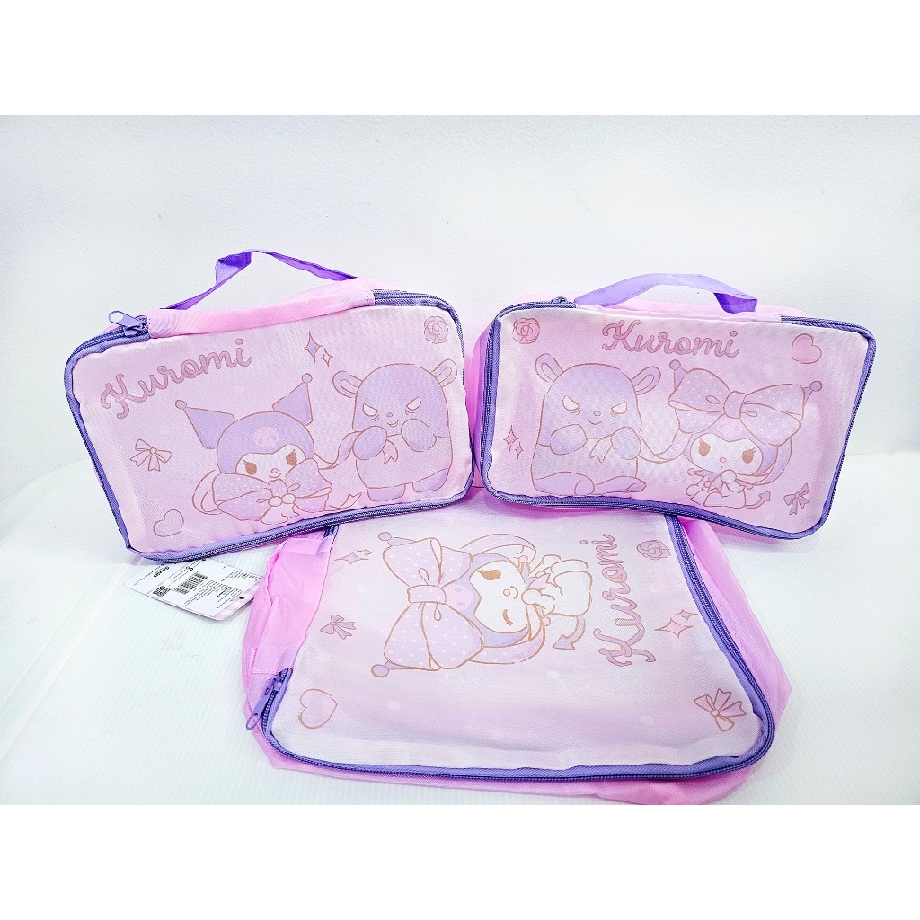 กระเป๋าจัดระเบียบ  เซ็ต 3ชิ้น คุโรมิ Kuromi NZ-195