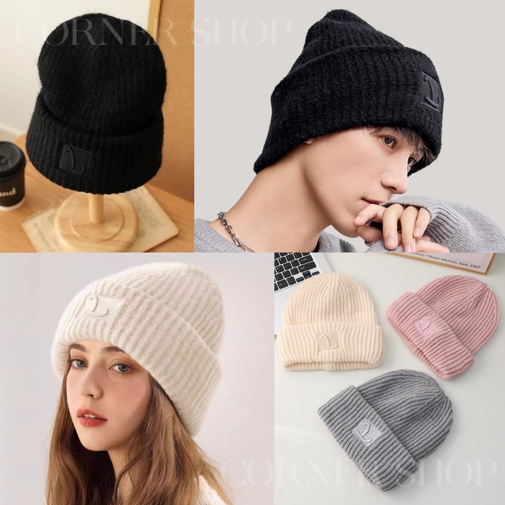 (L)พร้อมส่งจากไทย  หมวกไหมพรม ผ้าหนา ป้องกันหู ทรงหลวม ขนาดใหญ่ ใส่สบาย เหมาะสำหรับผู้ชาย และผู้หญิง