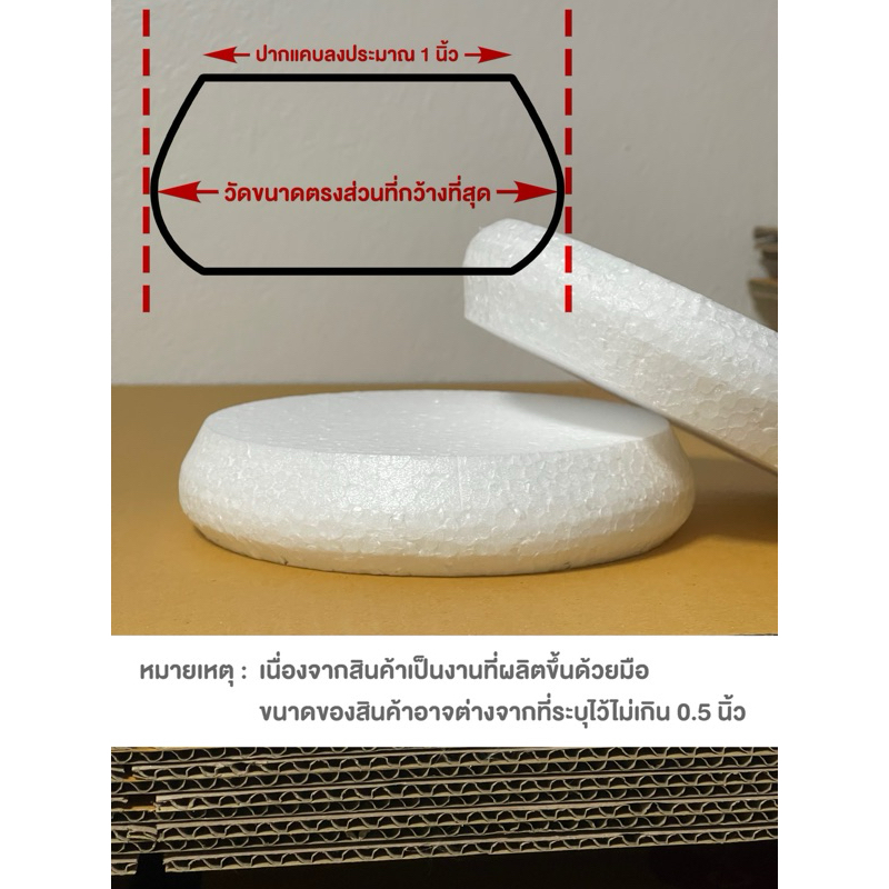 หนา 1 1/2 นิ้ว (1 นิ้วครึ่ง) โฟมทำกระทง ทรงบาตร